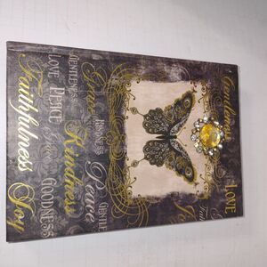 8x6 Butterfly Gem Illustrated Blank Journal with Decorative Design
